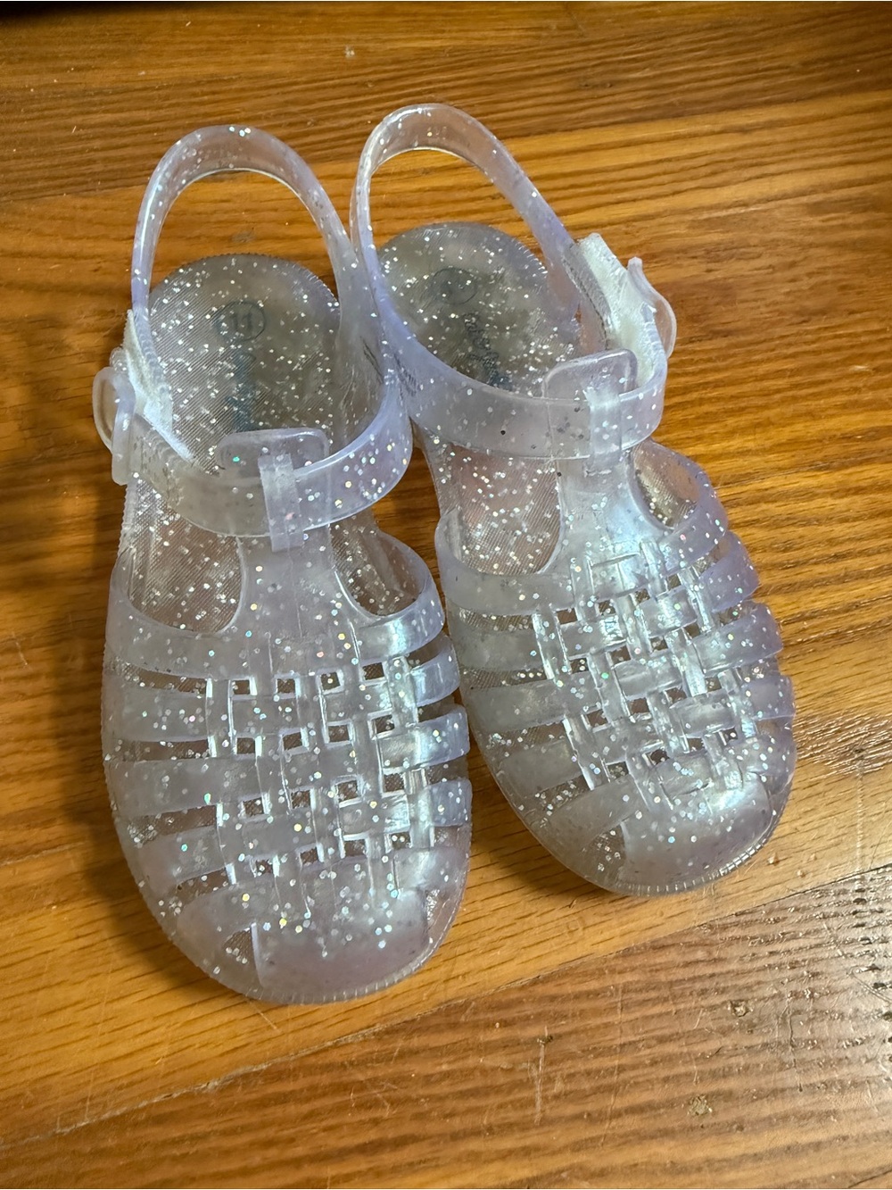 Cat & Jack Clear Glitter Jelly Sandals - Sparkle Finish